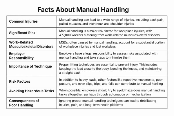 Manual Handling Statistics Infographic