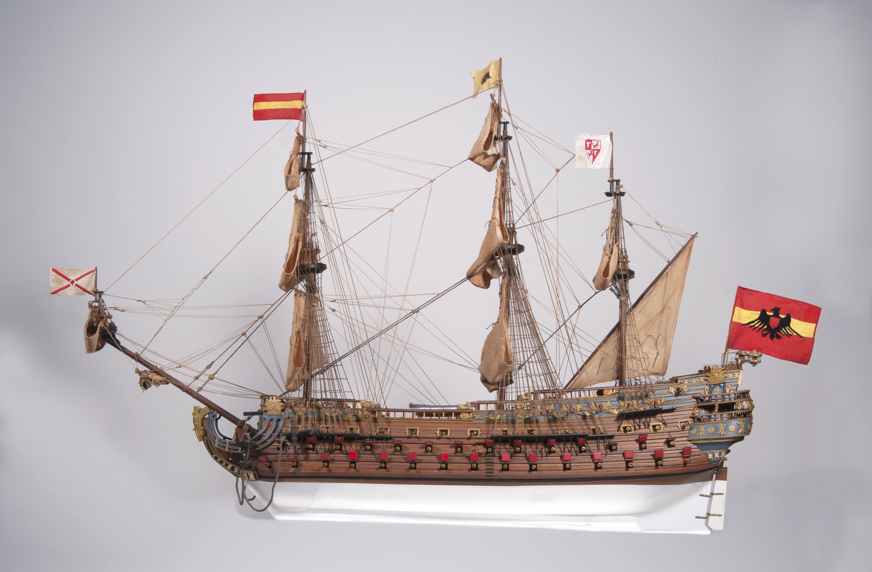 1690年西班牙大帆船「聖非利佩號」模型，木，2005 年；Spanish galleon