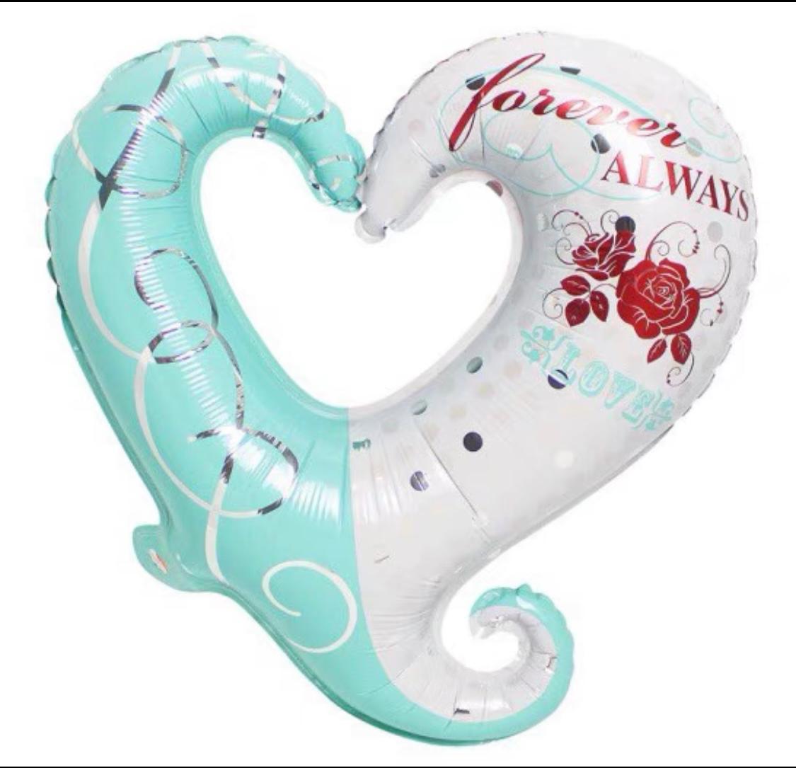 18吋心形鋁膜氣球（三個或一個連棍） - 金色