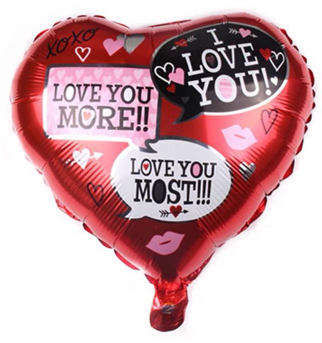 LOVE 心形鋁膜氣球（三個或一個連棍）