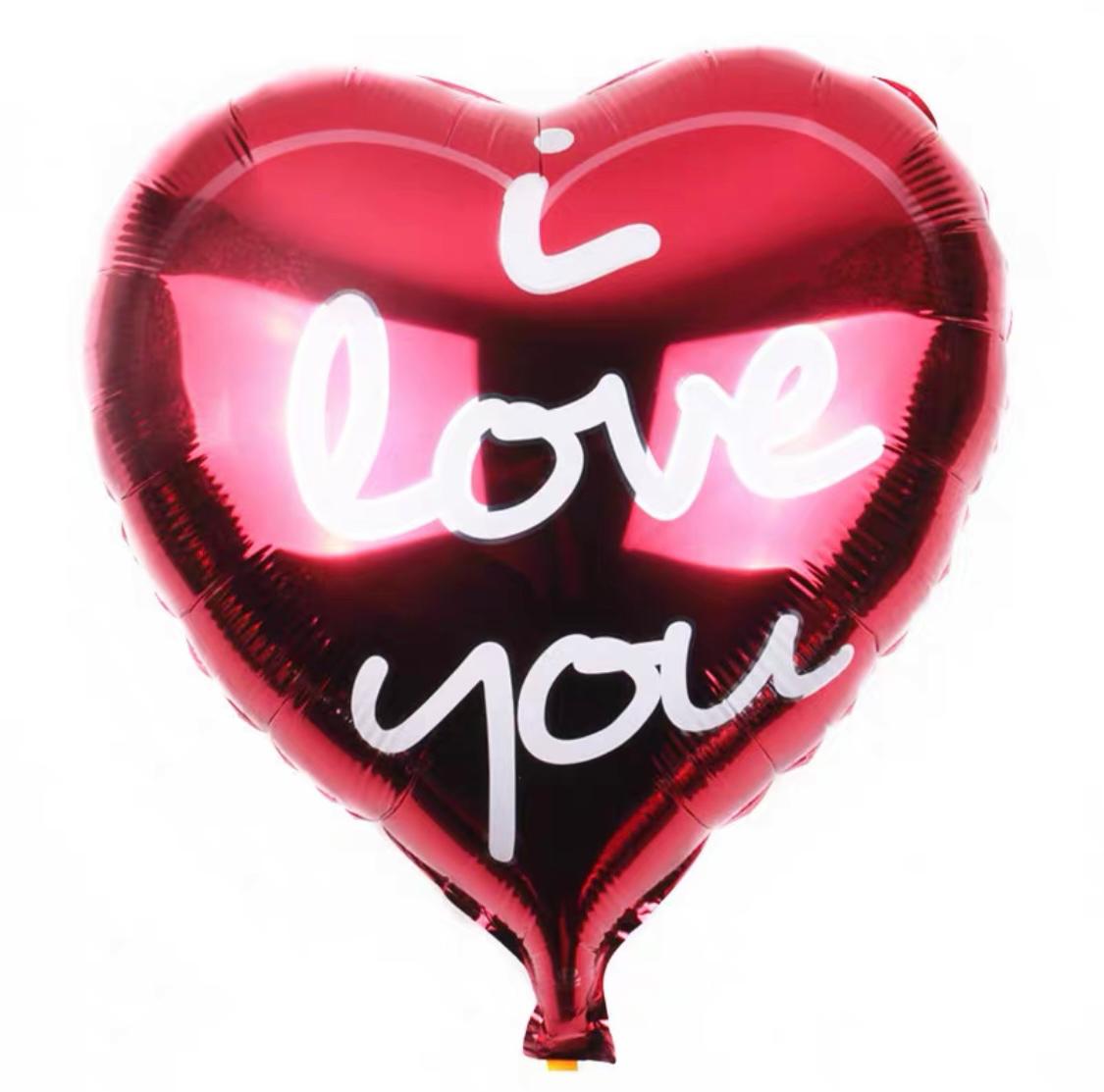 LOVE 心形鋁膜氣球（三個或一個連棍）