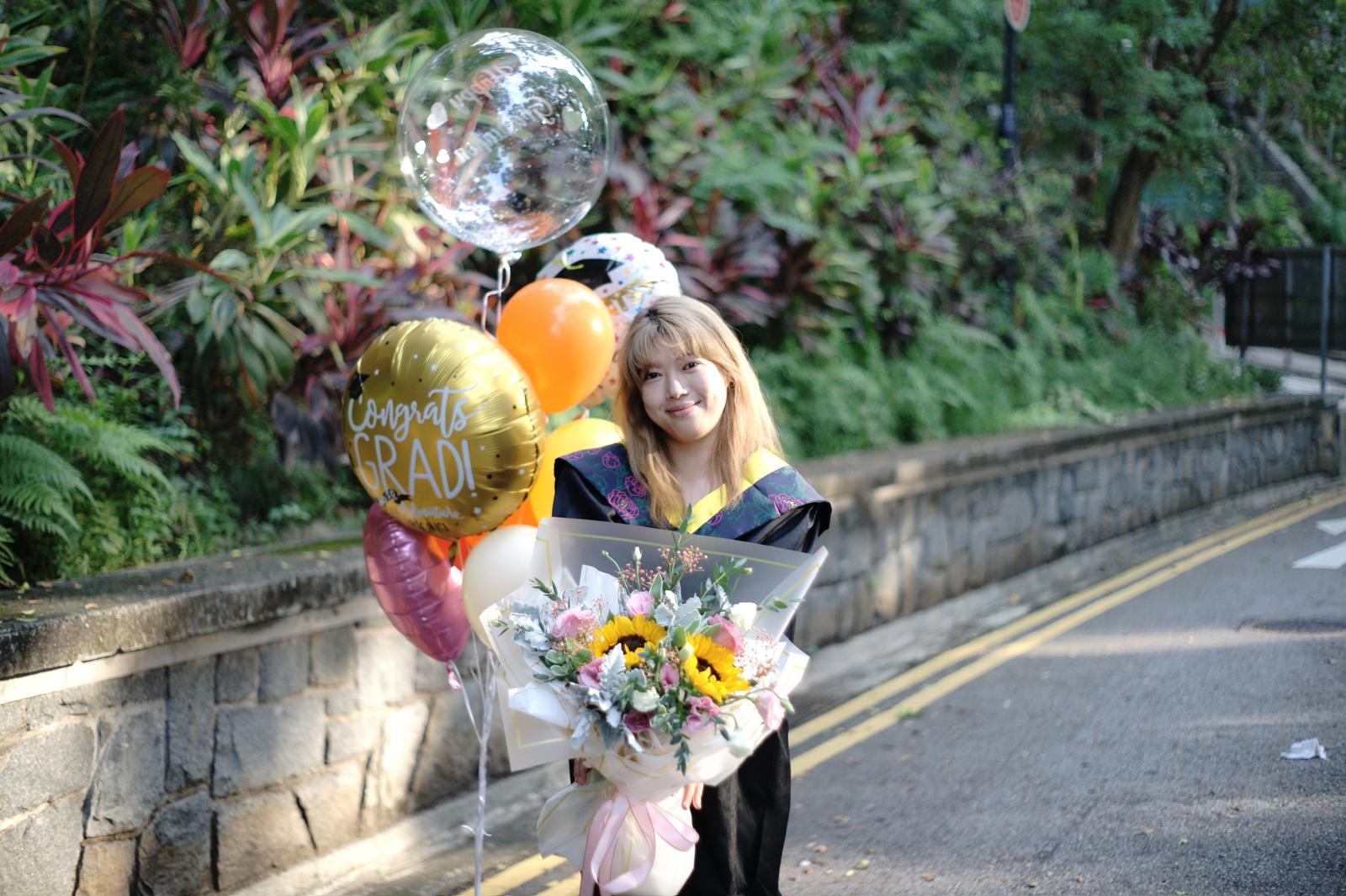 畢業氣球串-氦氣透明水晶大氣球 Graduate Helium Balloon