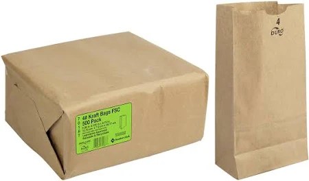 Duro Brown Paper Bag, 2# Kraft Bags 500 ct.