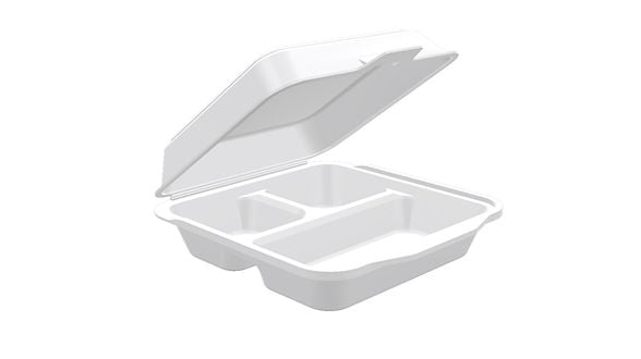 Foam  Large 9"  Hinged Lid Container (3 Compartment) 200 COUNT