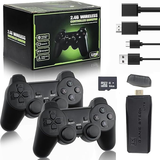 Wireless Retro Game Console M8 Video Game Stick 4K HDMI Output Plug and Play Nostalgia Game Box Built in 20000 Games + for TV,