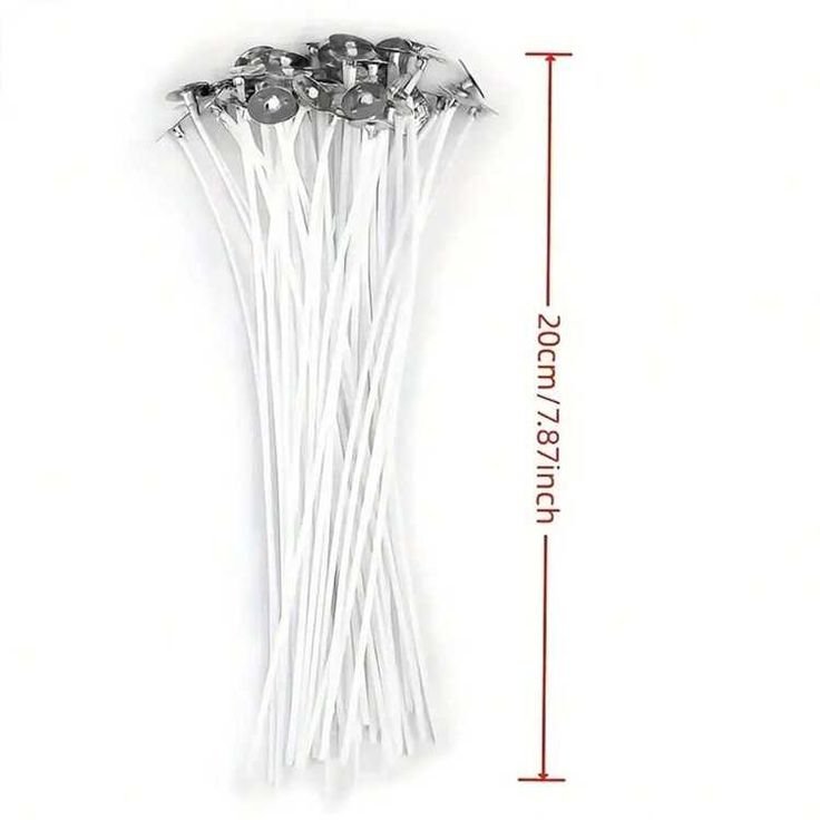 Pre-Waxed wick With Support 20Cm (10 Pcs)