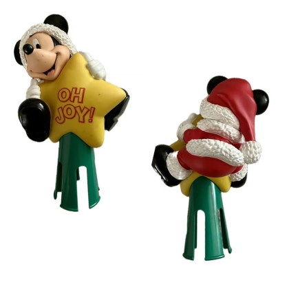 Vintage Mickey Mouse as Santa On a Star Christmas Tree Topper 12”