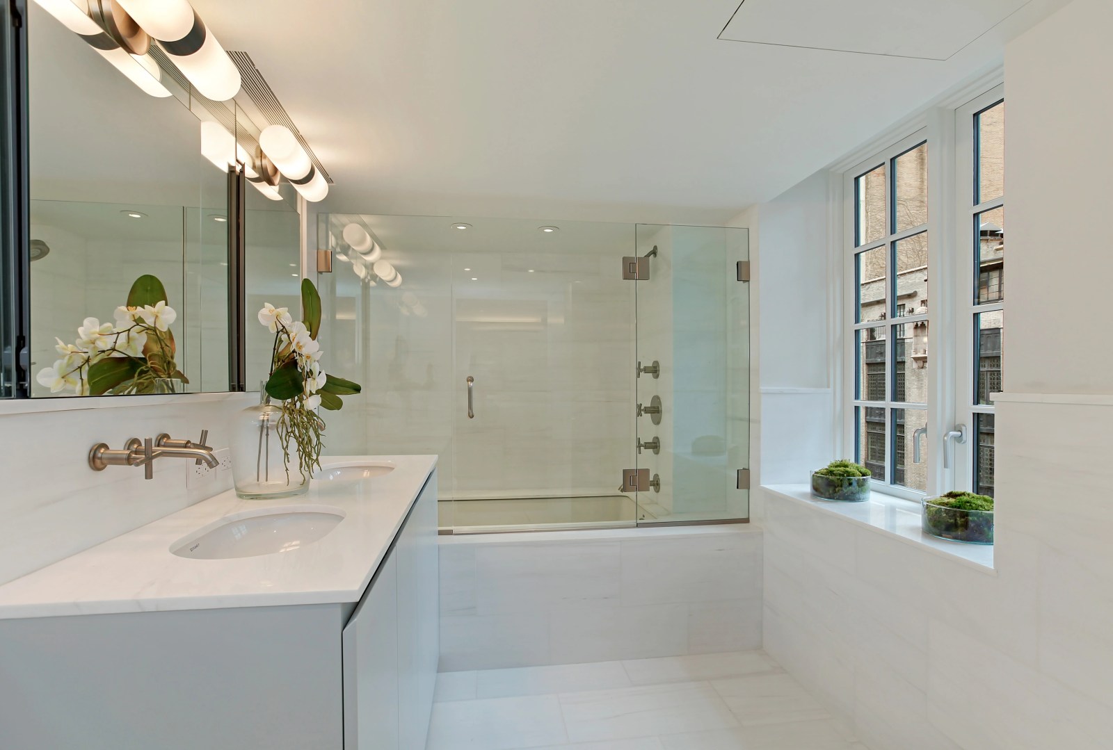 Master bathroom at The Studio Duplex, New York City, built by Hobbs, Inc.