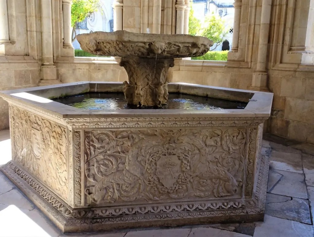 Monks performed ritual ablutions at the lavatorium, just outside the refectory where they ate in silence. - Monastery of Alcobaça, Leiria, Portugal