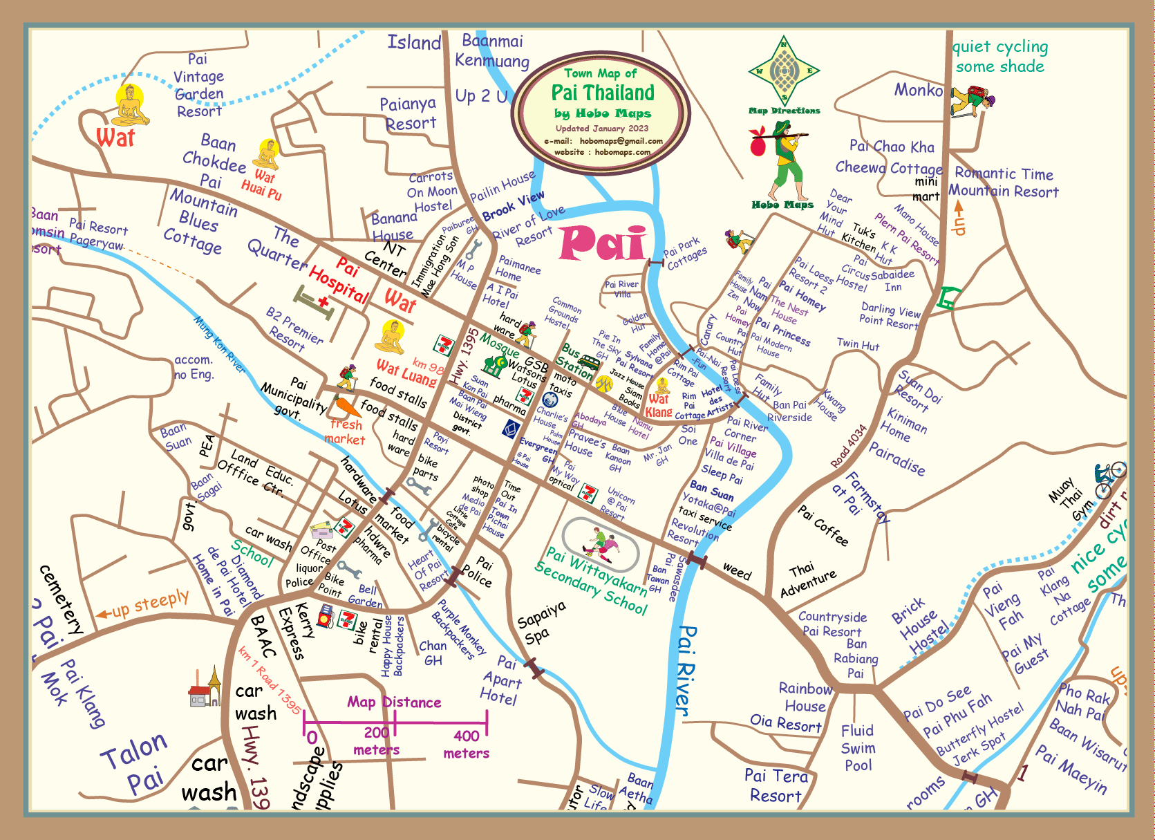 Pai Thailand Map Central.