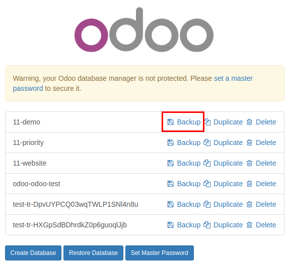 tự động backup odoo