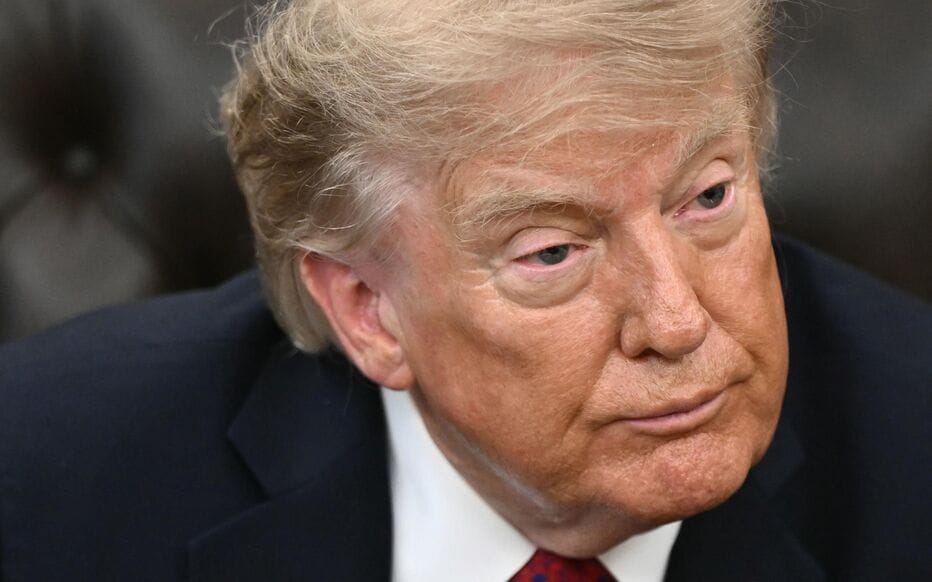 US President Donald Trump looks on during an announcement on Healthcare Affordability in the Oval Office of the White House in Washington, DC, on August 31, 2026. (Photo by Brendan SMIALOWSKI / AFP)