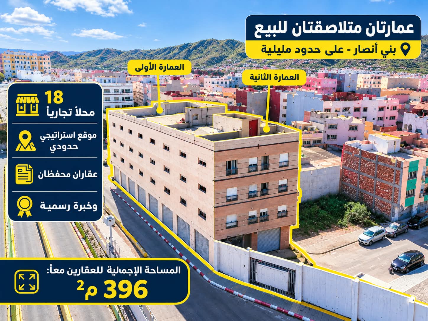 فرصة استثمارية نادرة بمدينة بني أنصار – موقع استراتيجي على بوابة مليلية