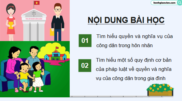 Giáo án điện tử KTPL 12 Cánh diều Bài 10: Quyền và nghĩa vụ của công dân trong hôn nhân và gia đình | PPT Kinh tế Pháp luật 12