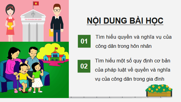 Giáo án điện tử KTPL 12 Chân trời sáng tạo Bài 10: Quyền và nghĩa vụ của công dân trong hôn nhân và gia đình | PPT Kinh tế Pháp luật 12