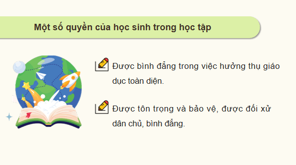Giáo án điện tử KTPL 12 Cánh diều Bài 11: Quyền và nghĩa vụ của công dân trong học tập | PPT Kinh tế Pháp luật 12