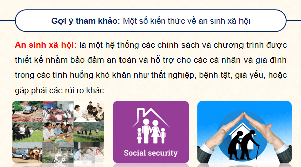 Giáo án điện tử KTPL 12 Cánh diều Bài 4: An sinh xã hội | PPT Kinh tế Pháp luật 12