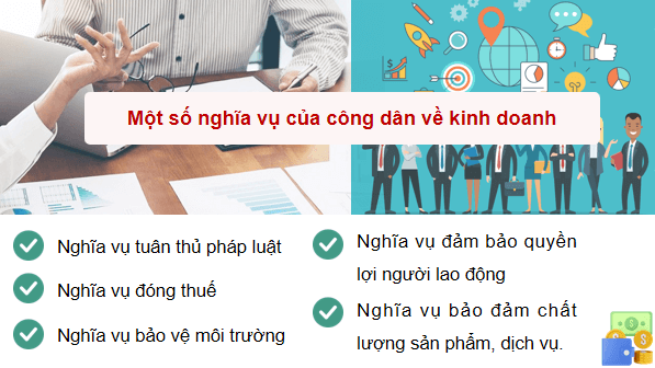 Giáo án điện tử KTPL 12 Cánh diều Bài 8: Quyền và nghĩa vụ của công dân về kinh doanh và nộp thuế | PPT Kinh tế Pháp luật 12