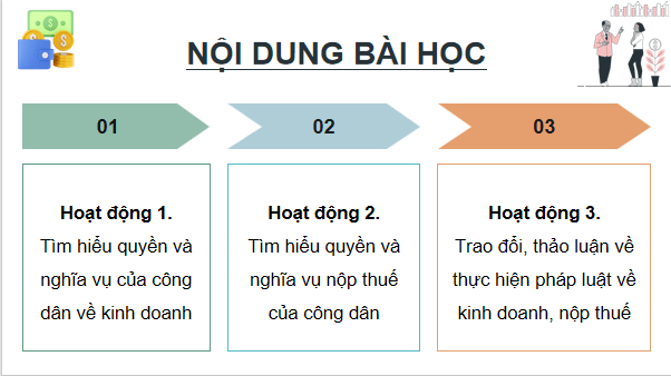 Giáo án điện tử KTPL 12 Cánh diều Bài 8: Quyền và nghĩa vụ của công dân về kinh doanh và nộp thuế | PPT Kinh tế Pháp luật 12