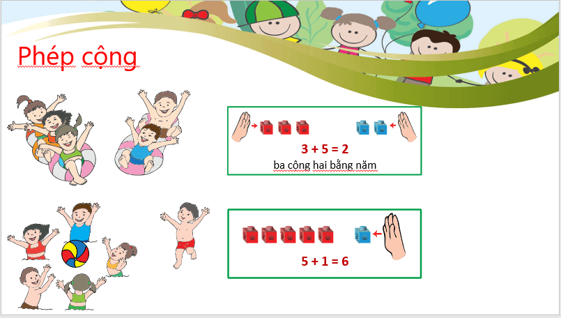 Giáo án điện tử Toán lớp 1 Phép cộng | PPT Toán lớp 1 Chân trời sáng tạo