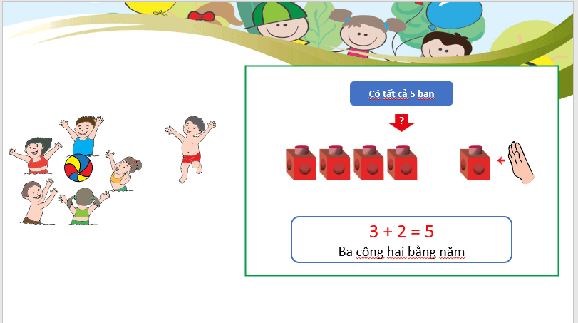 Giáo án điện tử Toán lớp 1 Phép cộng | PPT Toán lớp 1 Chân trời sáng tạo