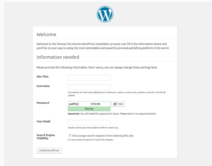 Download and upload the wordpress files, create a database and then trigger the . How to Install WordPress via SSH with Command | HoganHost blog