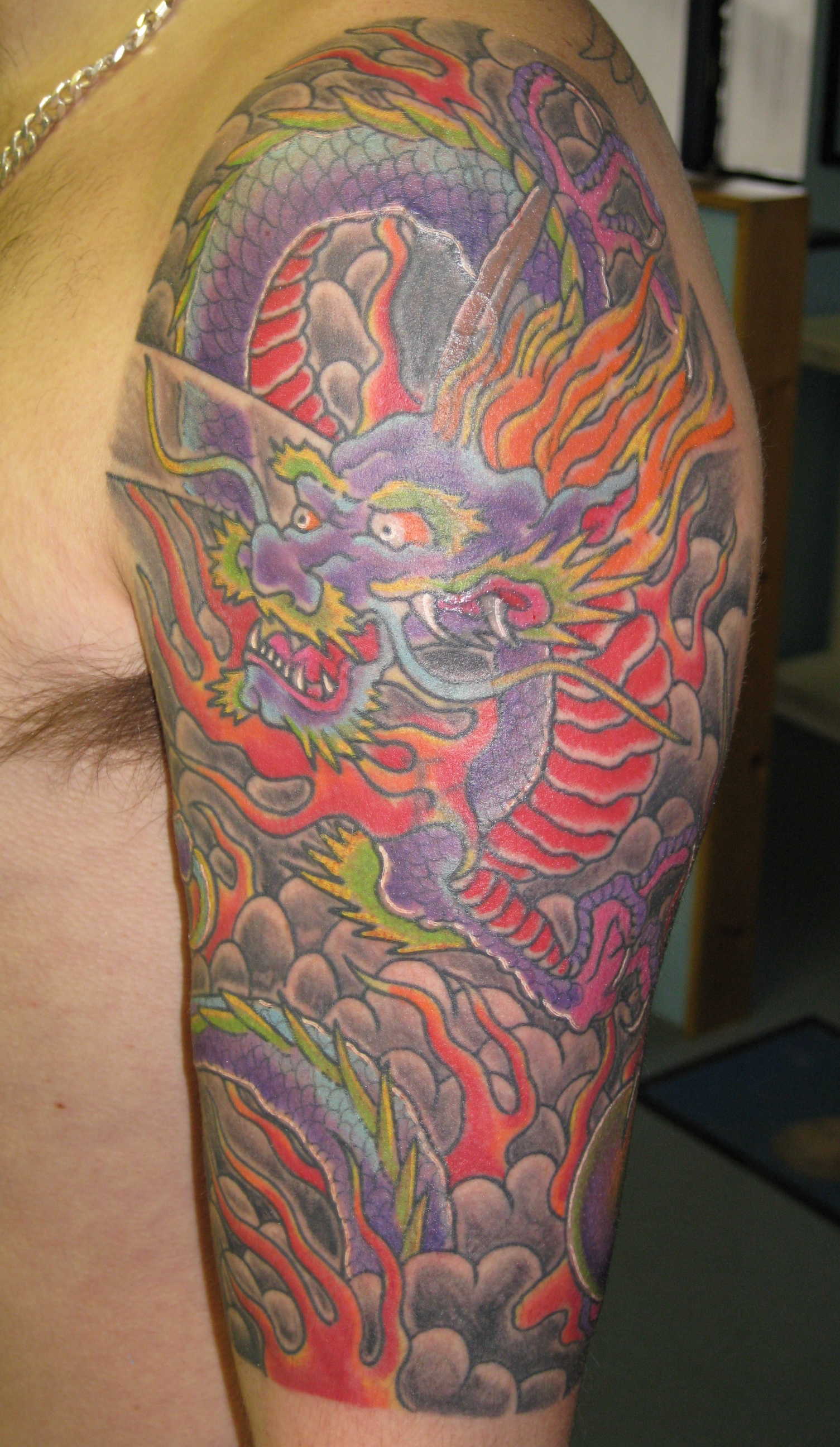 Irish Street Tattoo Cover Up Dragon Half Sleeve Irish St Tattoo