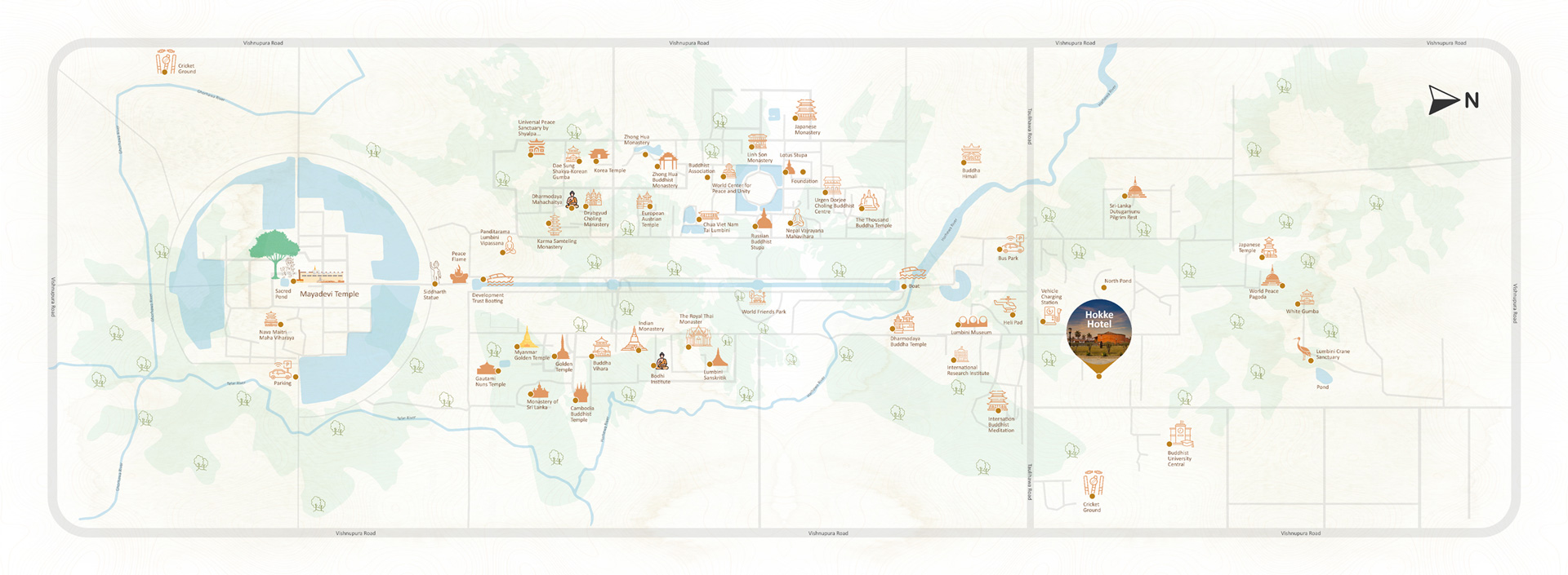 Hokke Hotel Lumbini Stay At Buddha S Birthplace Map Vertical 