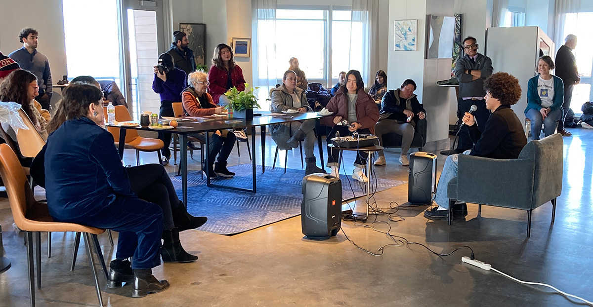 Yassir Blanco speaks during the Tide Talks event