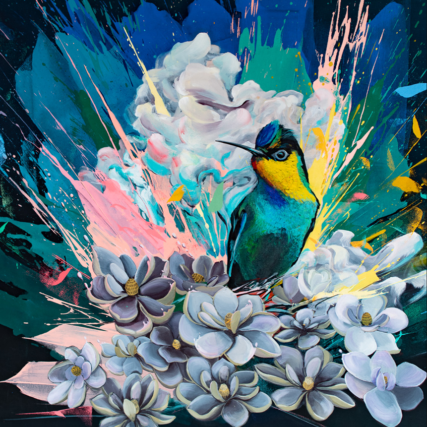 Pollinator, 2022, Felipe Ortiz (acrylic on canvas)