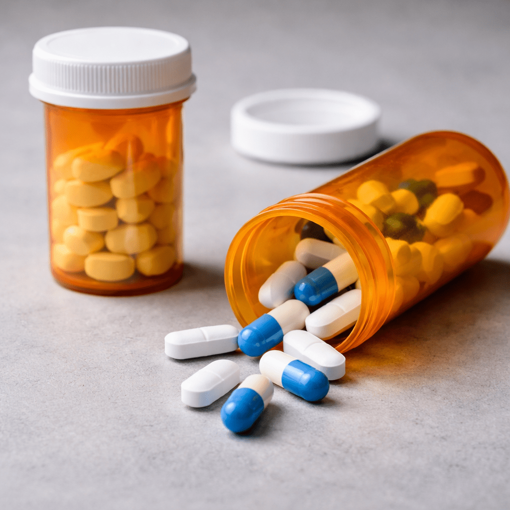 Prescription drugs and pills representing drug charges in South Carolina
