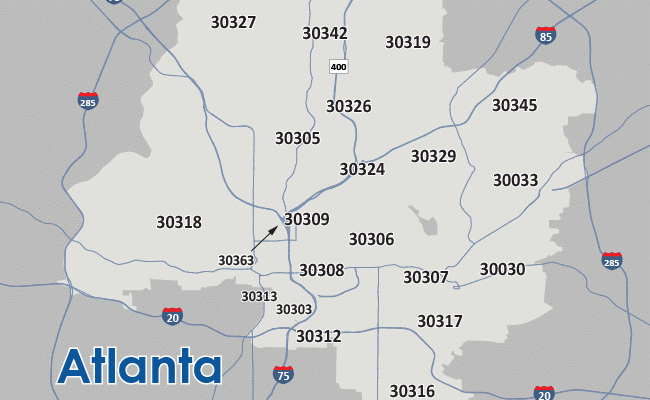 Atlanta Zip Codes Map Park Ideas Throughout Atlanta Zip Code Map ...