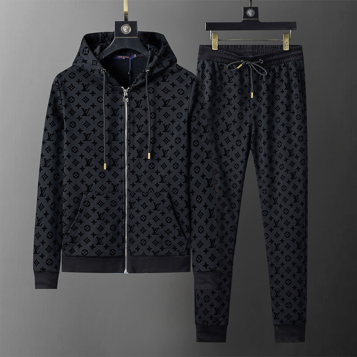 Louis Vuitton Monogram Velvet Embossed Tracksuit.