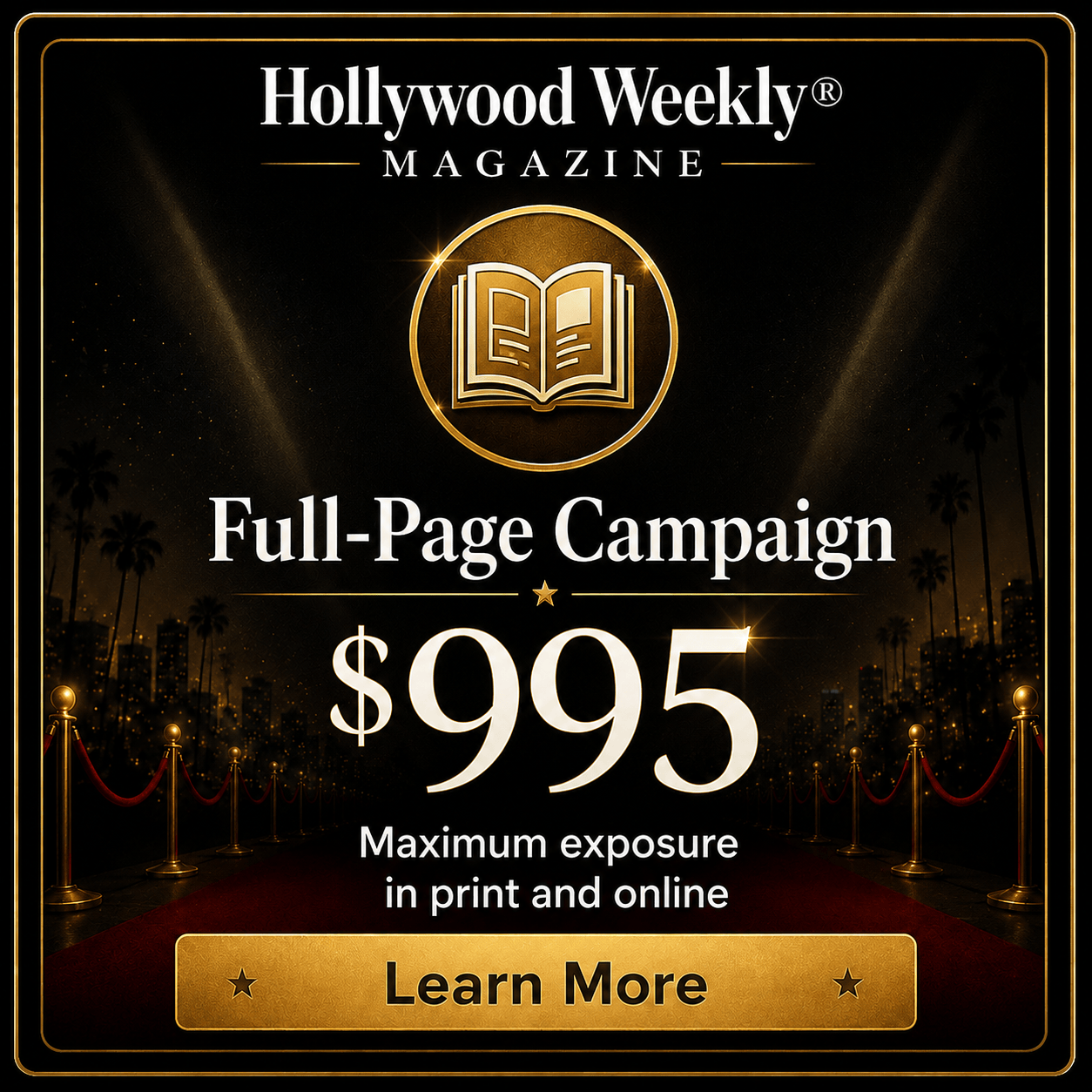 Hollywood Weekly $995 Publicity Package