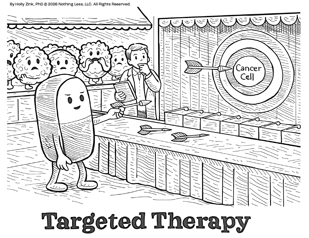Researchers play a carnival dart game aimed at disease targets while avoiding healthy tissue.