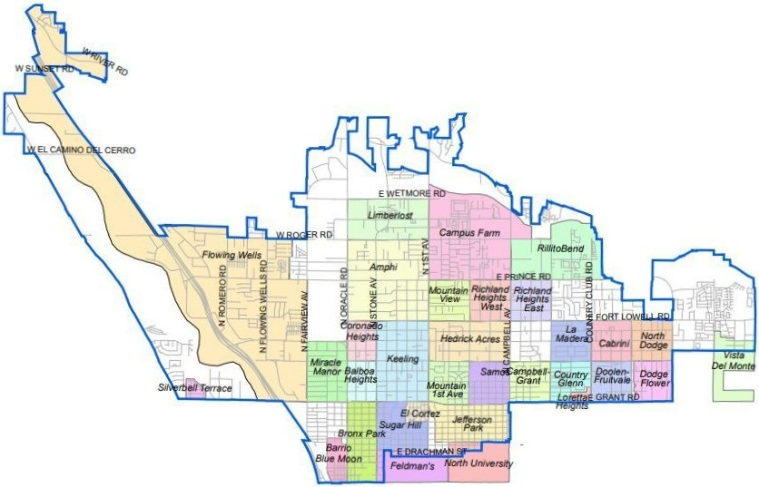 Friends Of Ward 3 Charitable Network Tucson Arizona 405 East Map Copy 