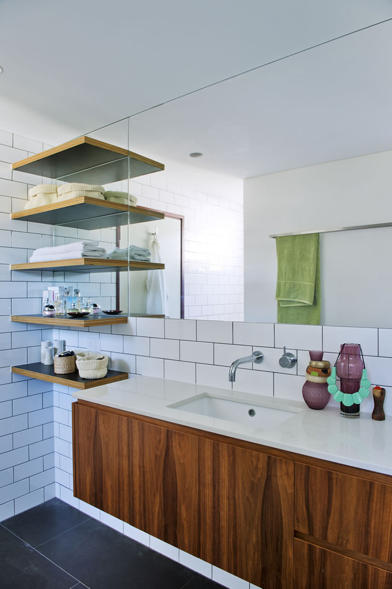 20 Glorious Bathrooms With Wooden Shelves Home Design Lover