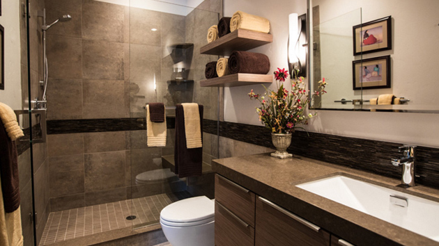 20 Glorious Bathrooms With Wooden Shelves Home Design Lover