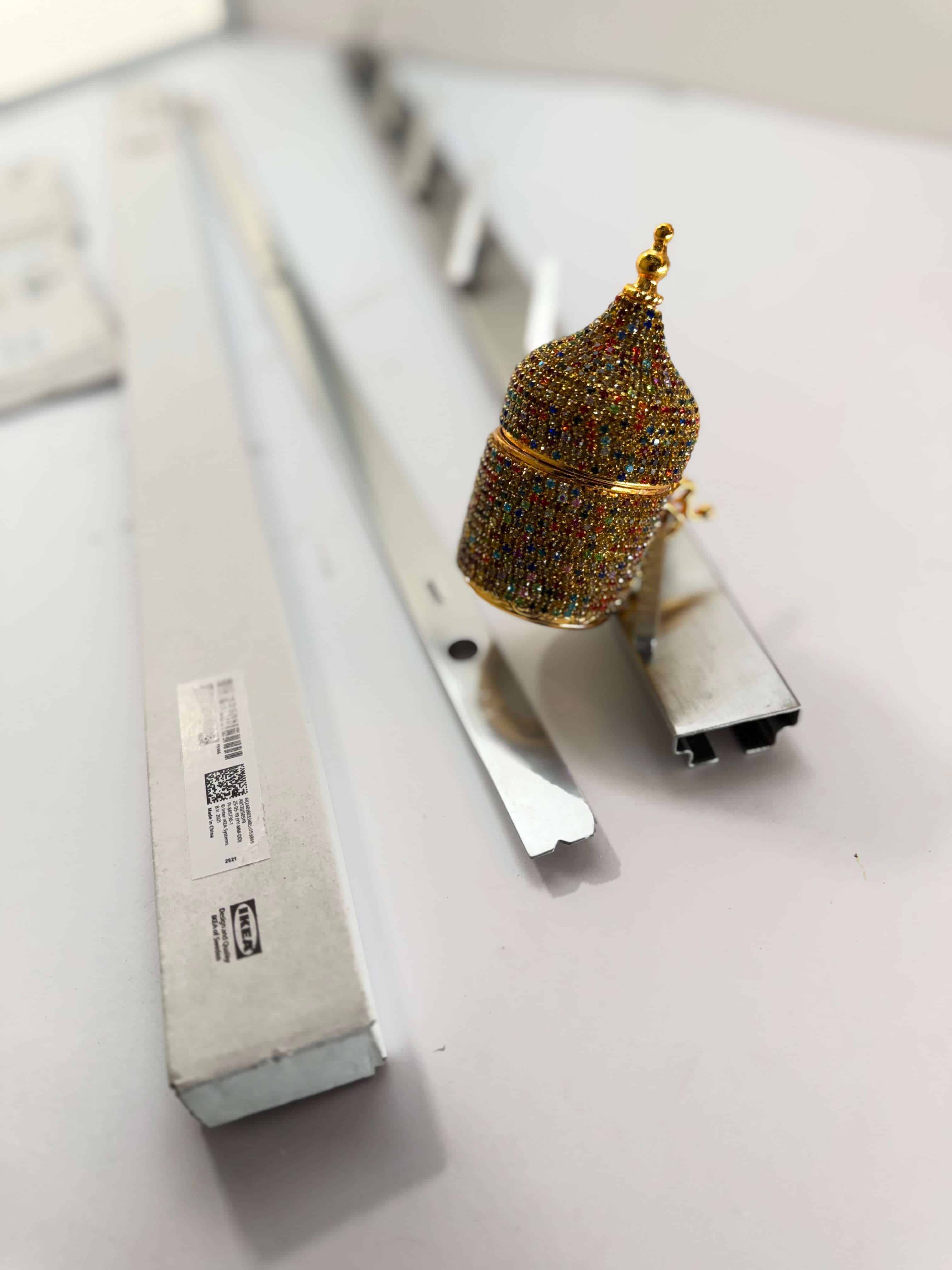 Moroccan espresso cup vertical hanger with magnetic mounts