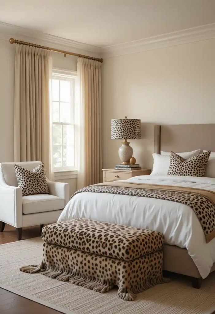 Be Picky About Pattern Size and Scale (Bedroom with Leopard Print