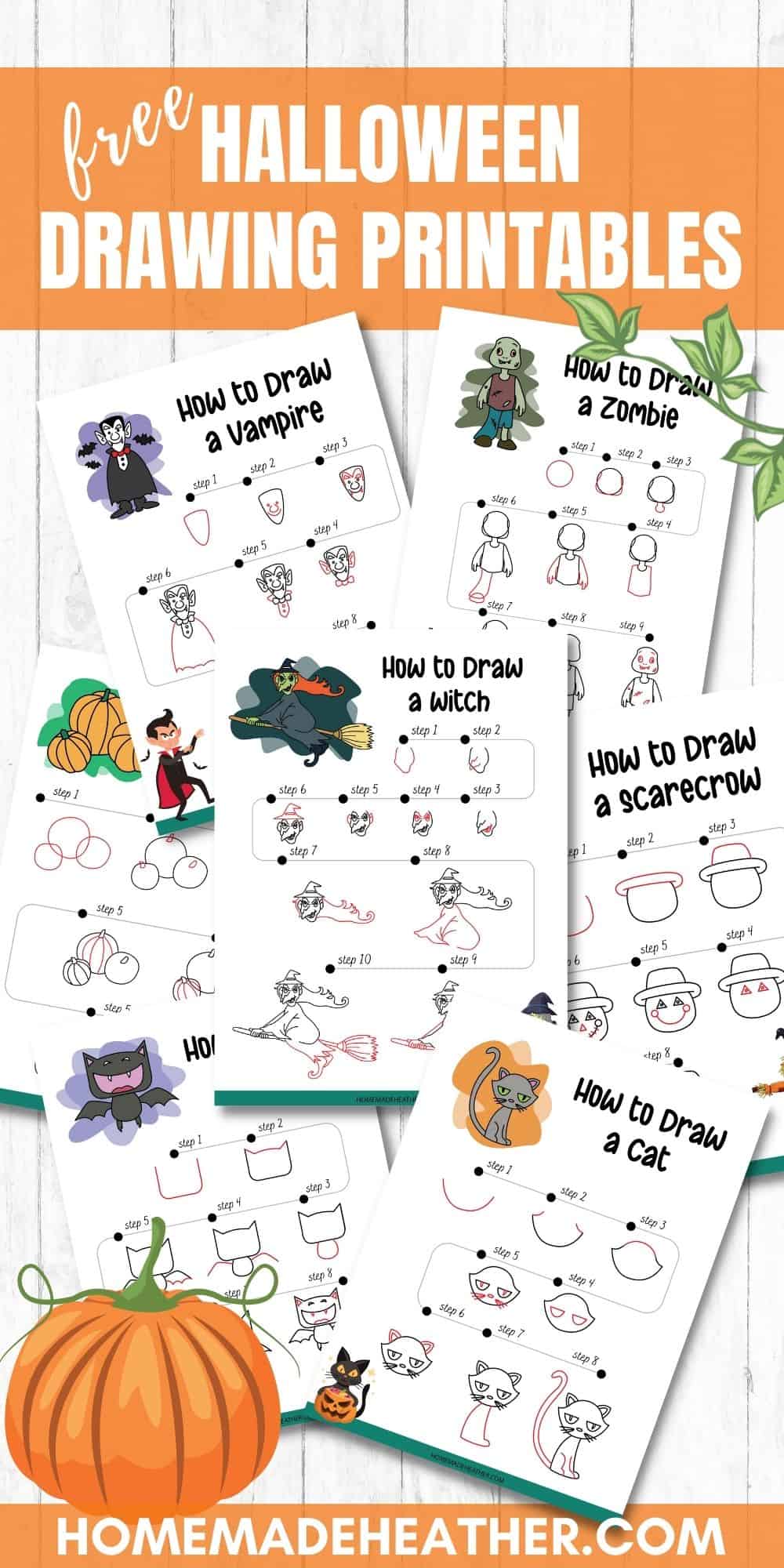 Free How to Draw Halloween Printables » Homemade Heather