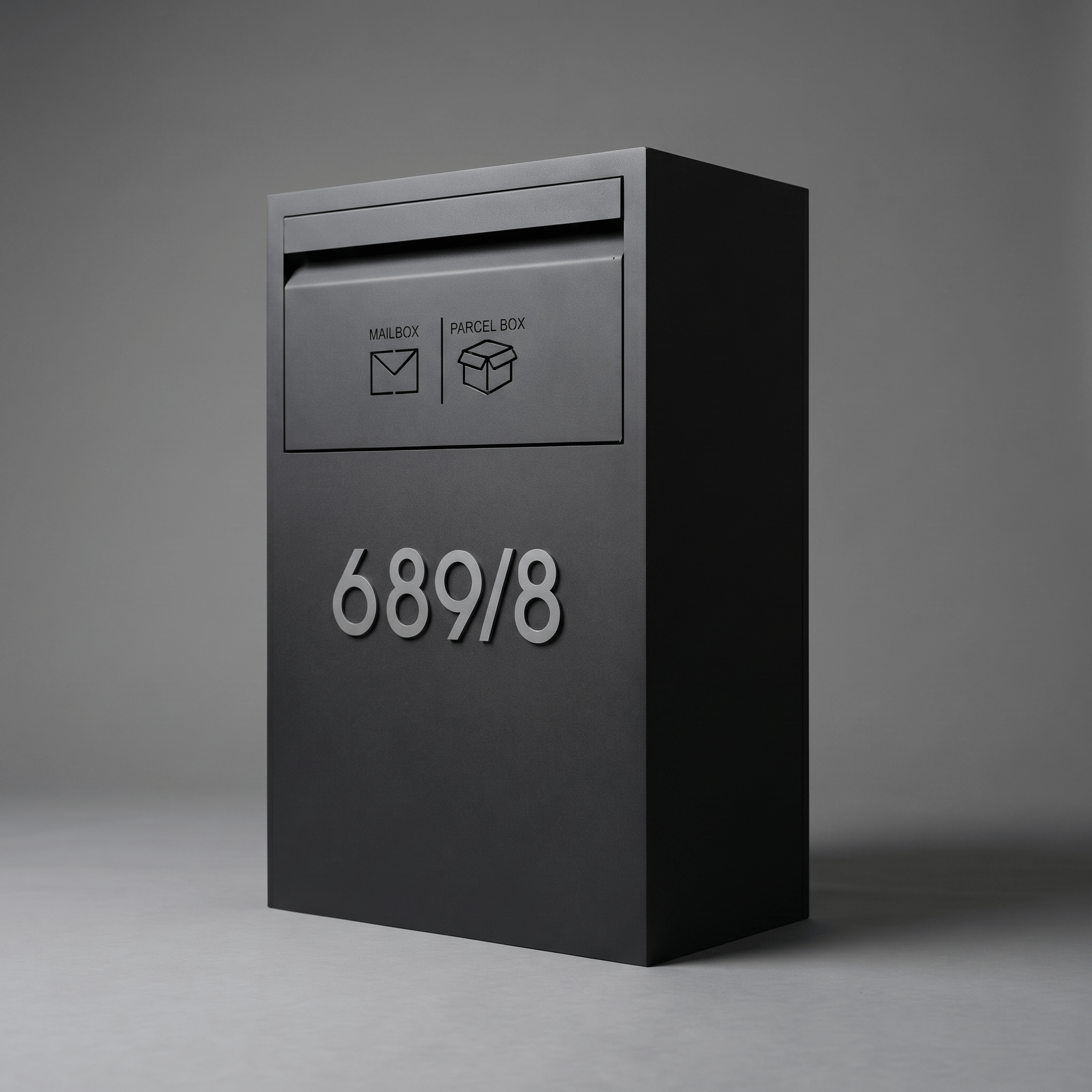 ตู้พัสดุเล็ก Drop Box Mini 2 Open Back สีดำพรีเมียม Slot MAILBOX + PARCEL-BOX เลขบ้าน 689/8 — บ้านเลขที่ 7