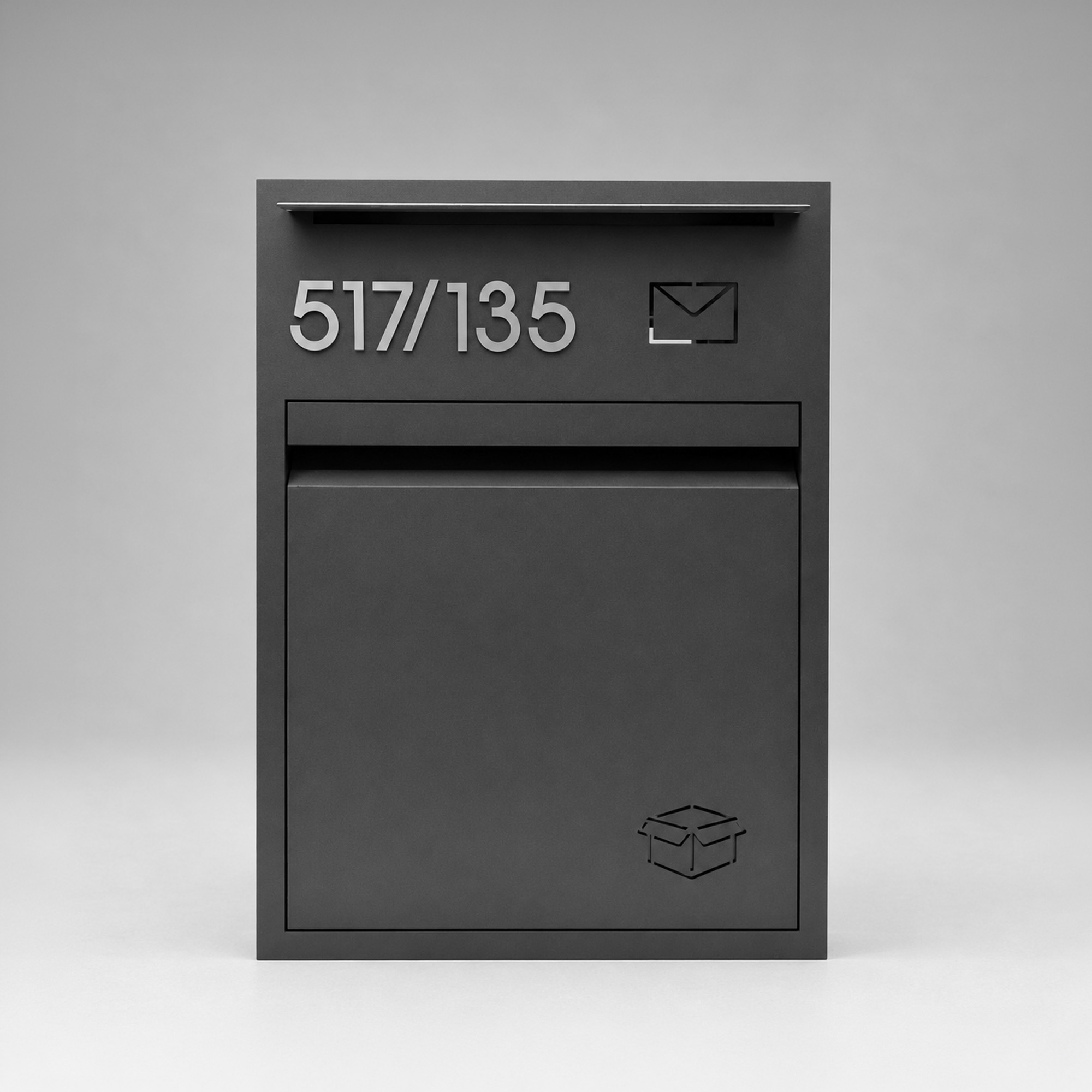 ตู้พัสดุเล็ก Drop Box Mini 7 ดำเข้ม Dual Slot เลขบ้าน 517/135 icon Mail+Parcel — บ้านเลขที่ 7
