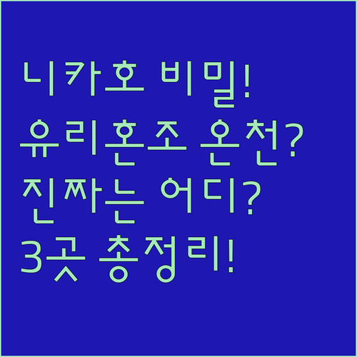 니카호 유리혼조 숙소 3곳의 온천 비밀, 어디가 진짜일까
