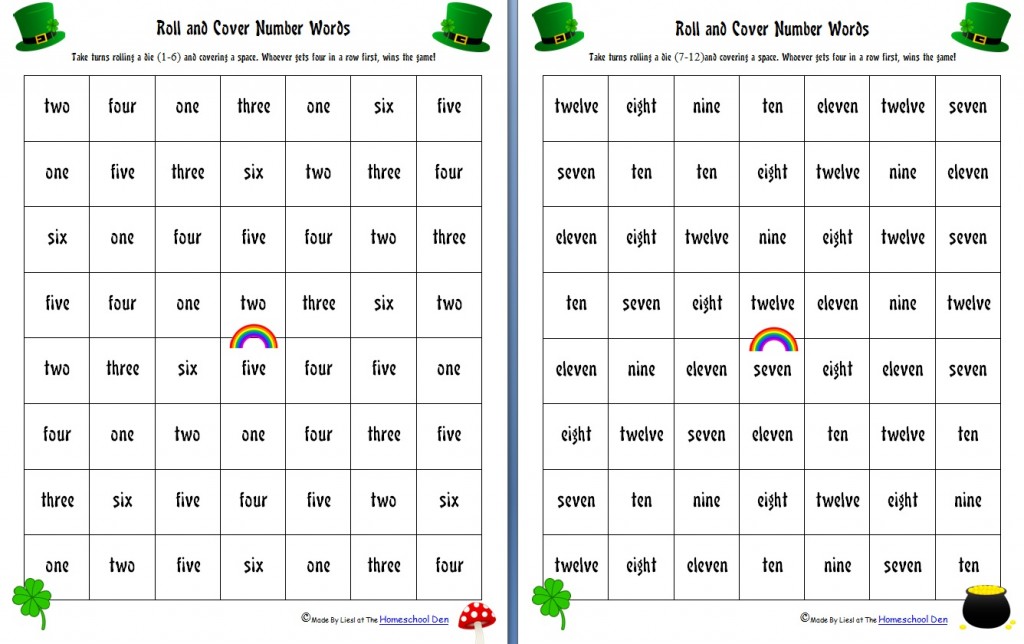 You know you're supposed to wear green and look for leprechauns and maybe eat some corned beef and cabbage. St Patrick S Day Number Words Activities Free Homeschool Den