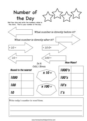 This federal holiday was formalized as a way of remembering and. Number Of The Day Worksheet Thousands Homeschool Helper Online