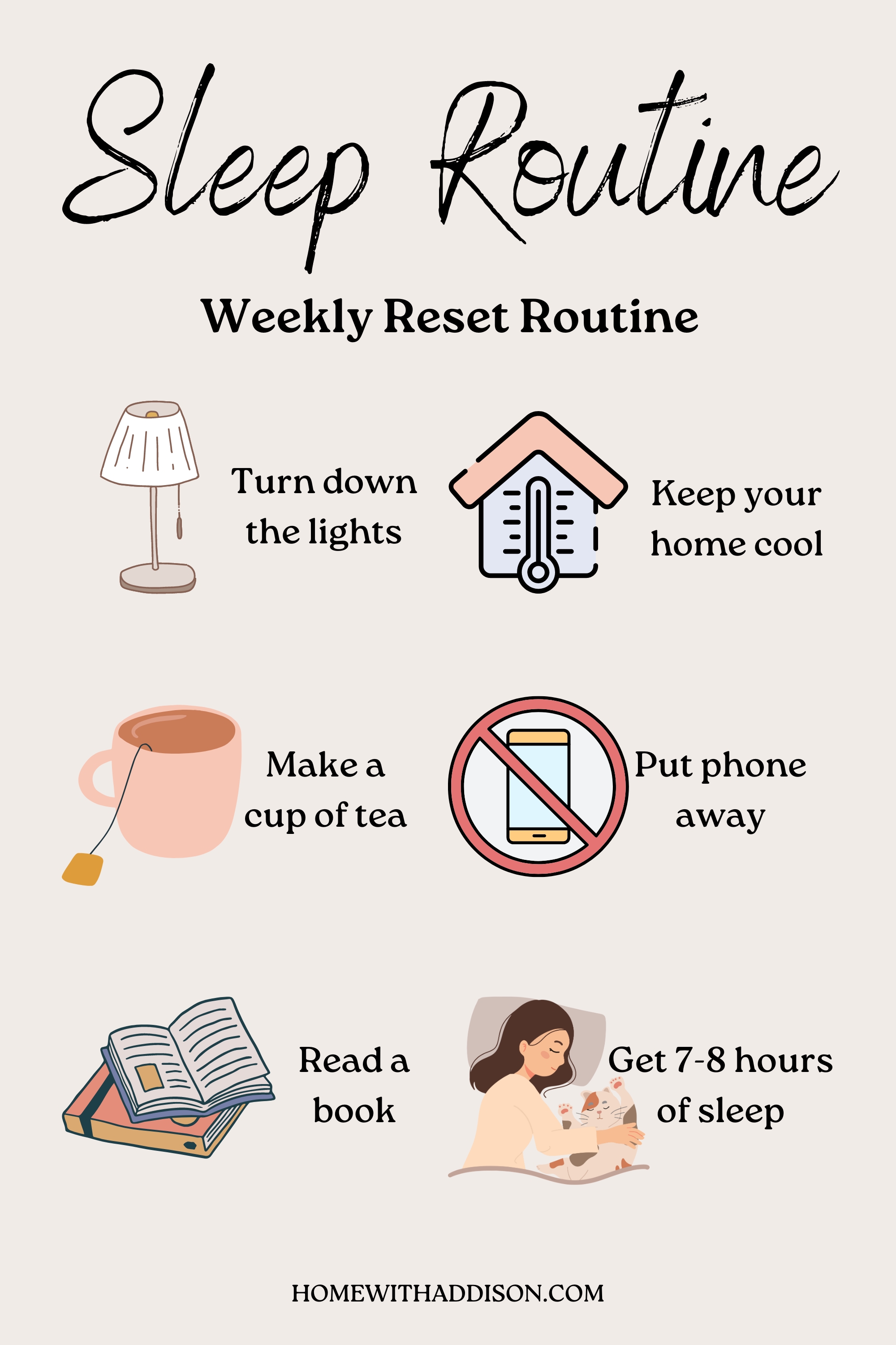 weekly reset routine sleep routine ideas