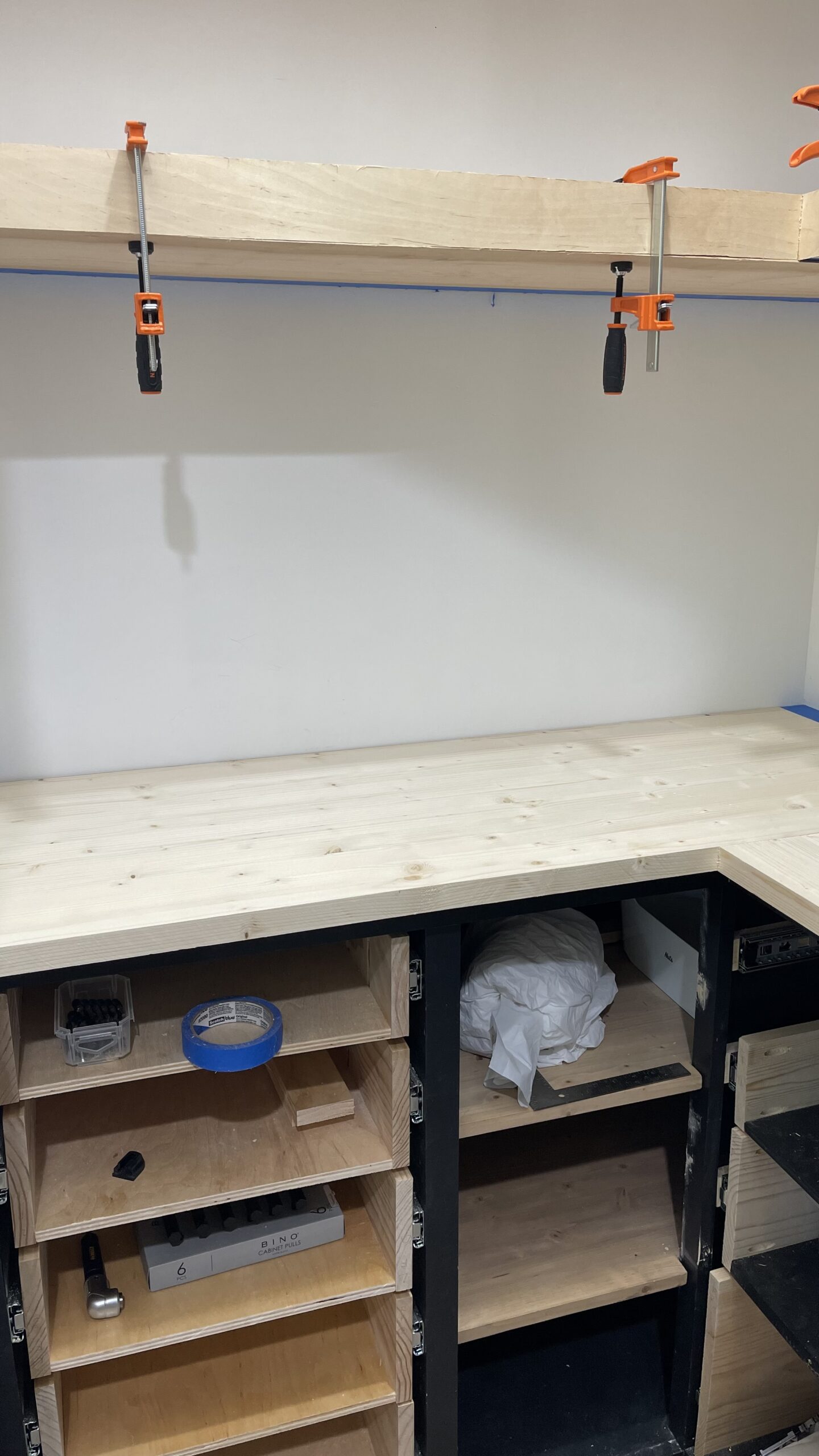 countertop dry fit DIY pantry
