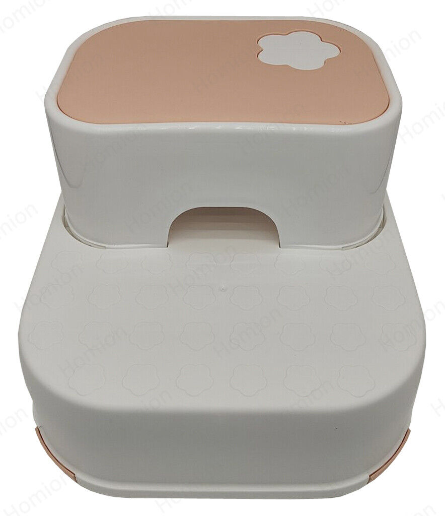 Step Up Stool Toddlers Children Kids - Dual Height Non Slip - Toilet Potty Training - BABY PINK