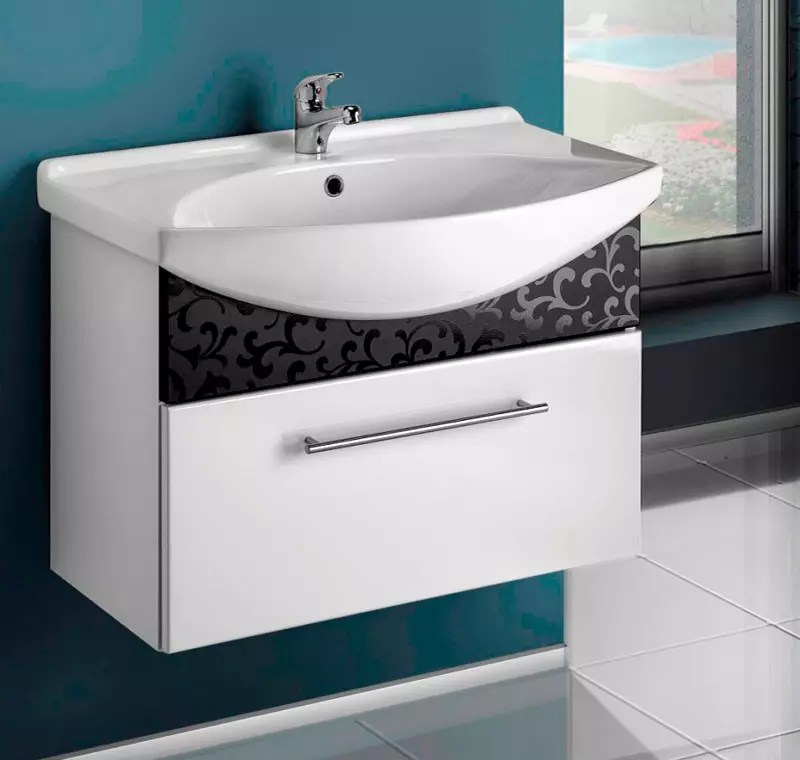 Для полувстраемой раковины можно подобрать тумбы разной глубины